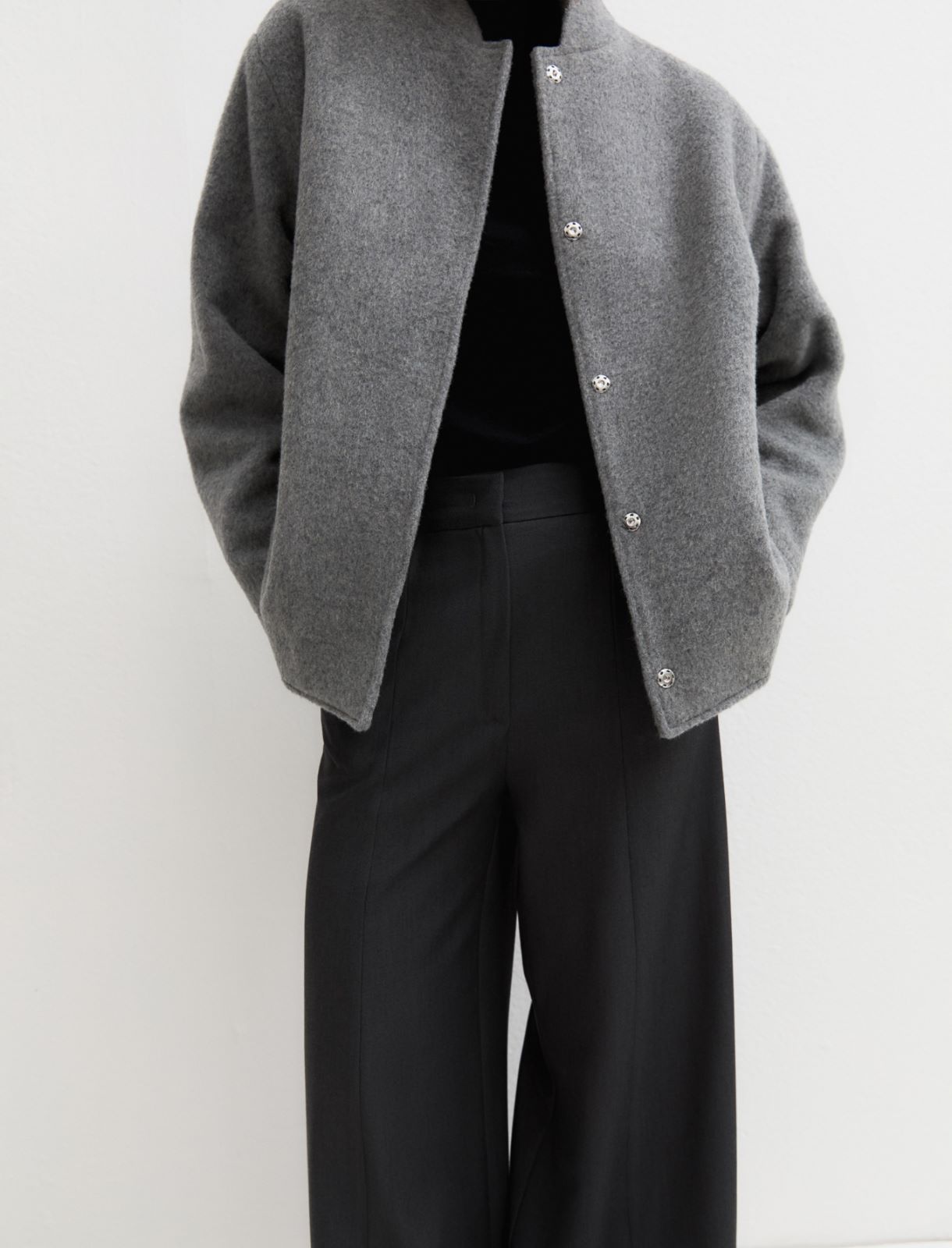 Wide flared trousers - DARK GREY - Emme - 5