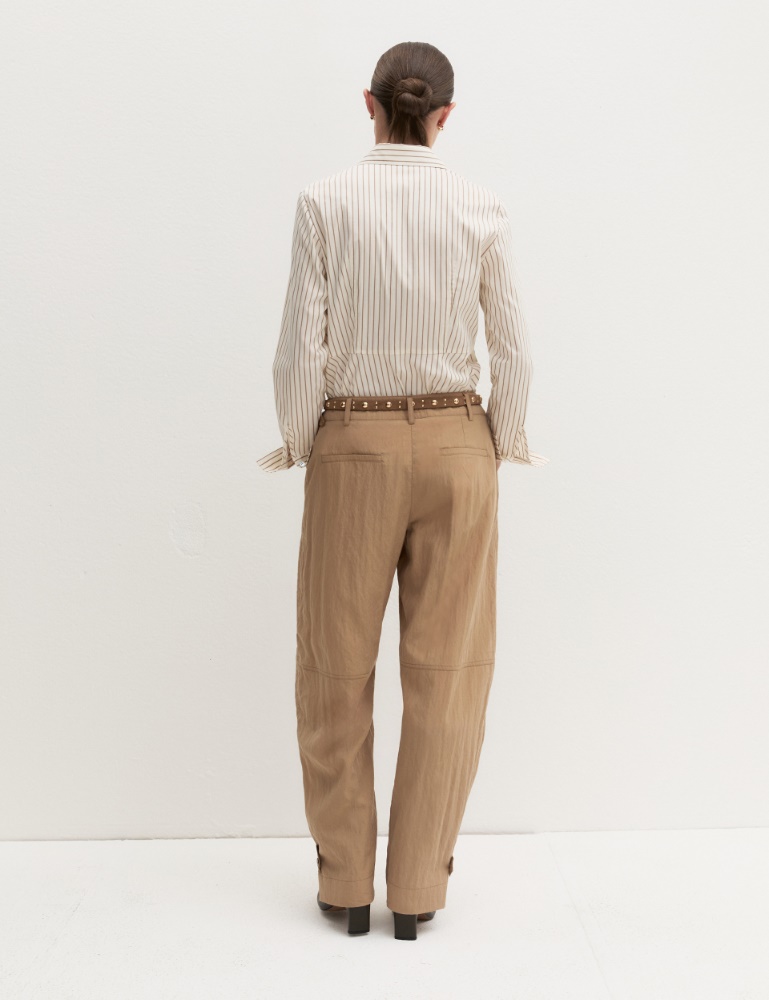 Fluid crinkle-fabric trousers - Emme - 3