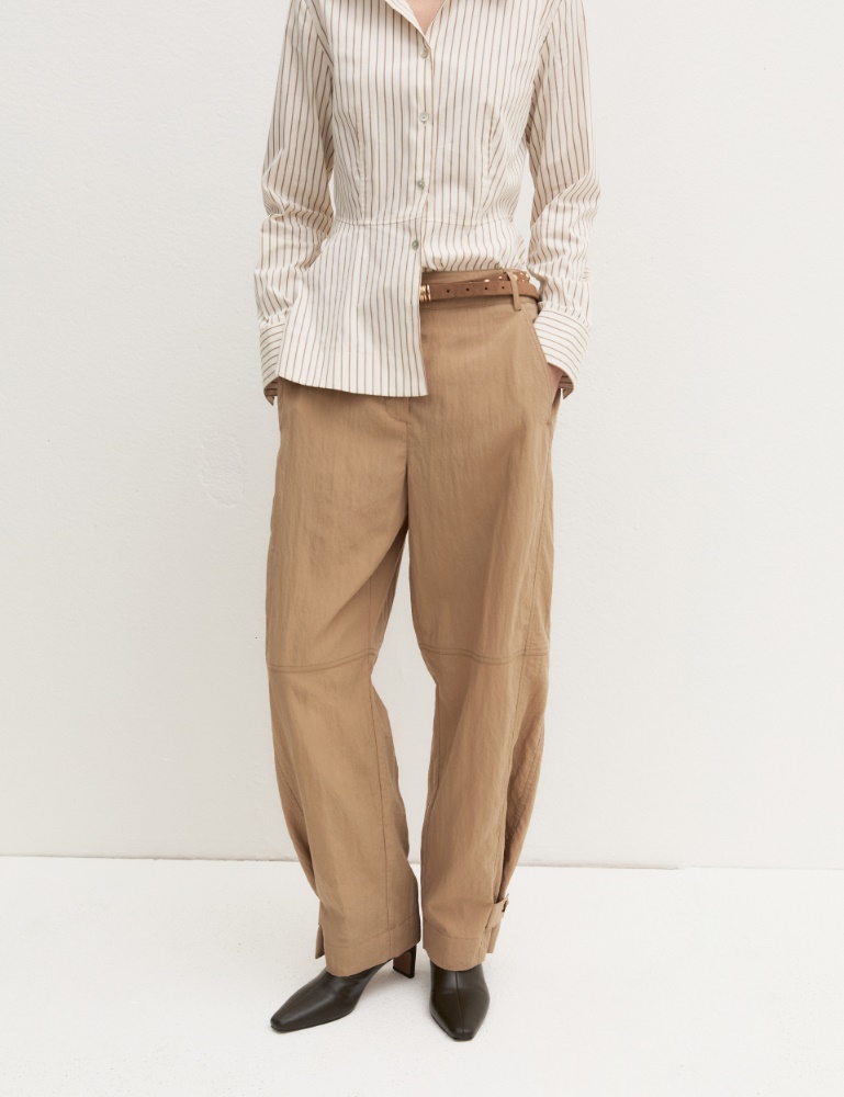 Fluid crinkle-fabric trousers - Emme - 4