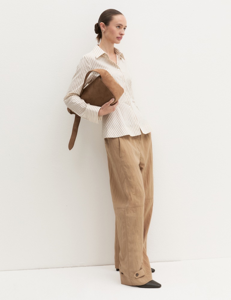 Fluid crinkle-fabric trousers - Emme