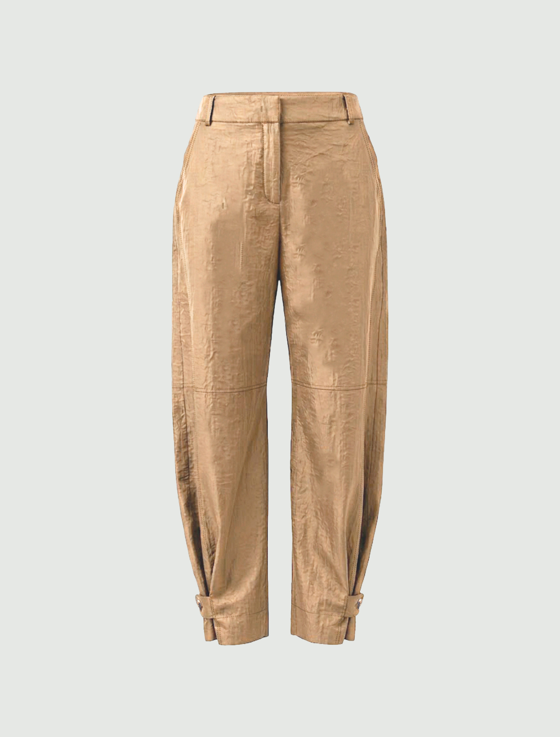 Fluid crinkle-fabric trousers - NATURAL - Emme - 6