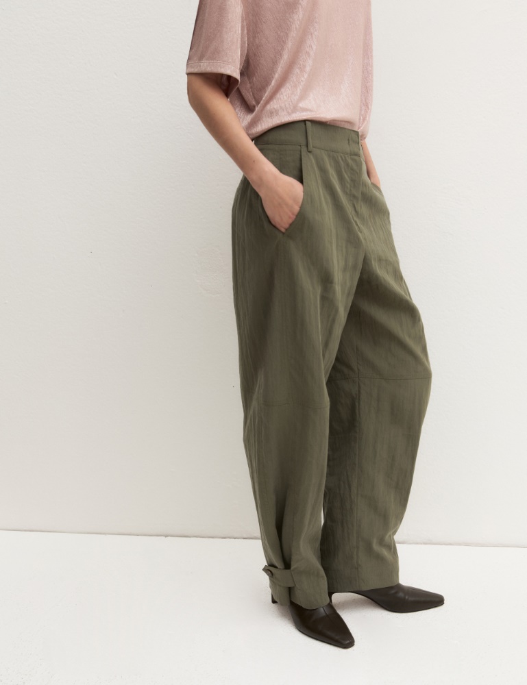 Fluid crinkle-fabric trousers - Emme - 4