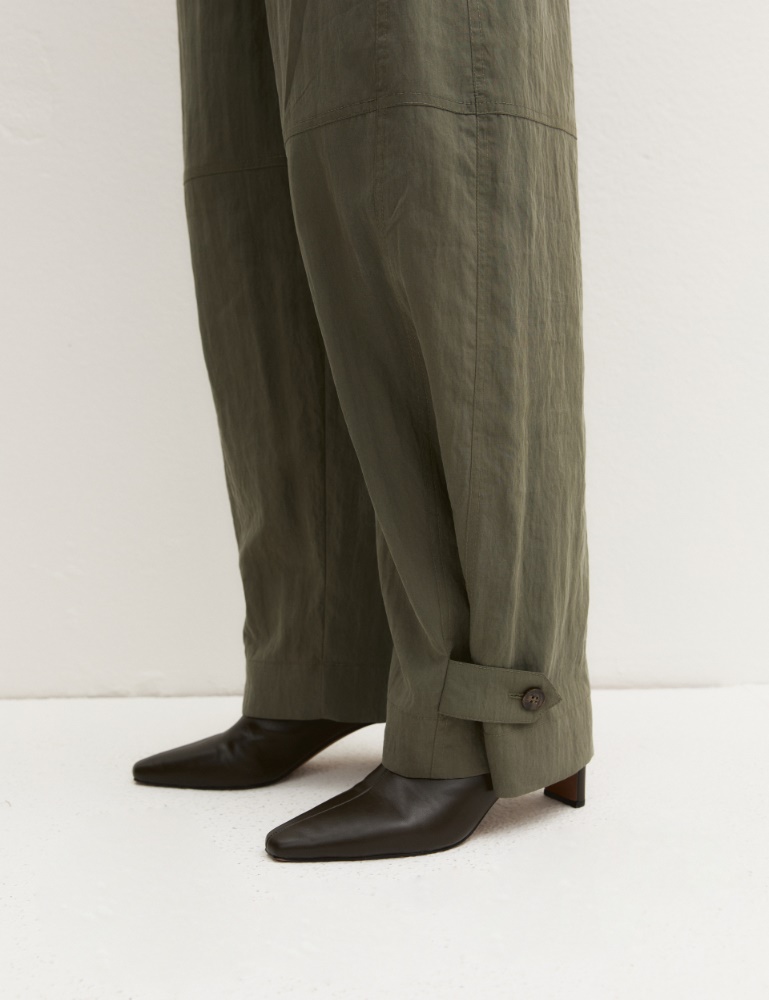 Fluid crinkle-fabric trousers - Emme - 5
