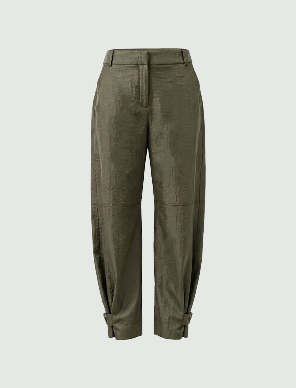 Fluid crinkle-fabric trousers - KAKI - Emme - 6