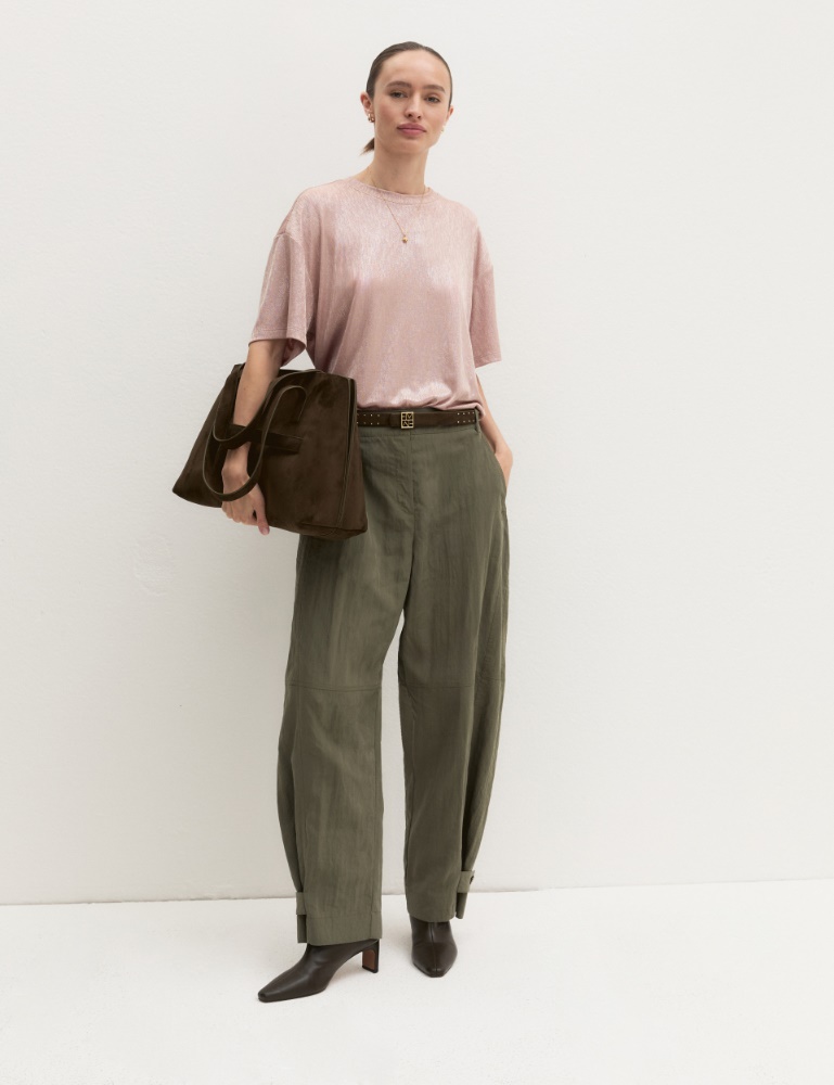Fluid crinkle-fabric trousers - Emme - 2