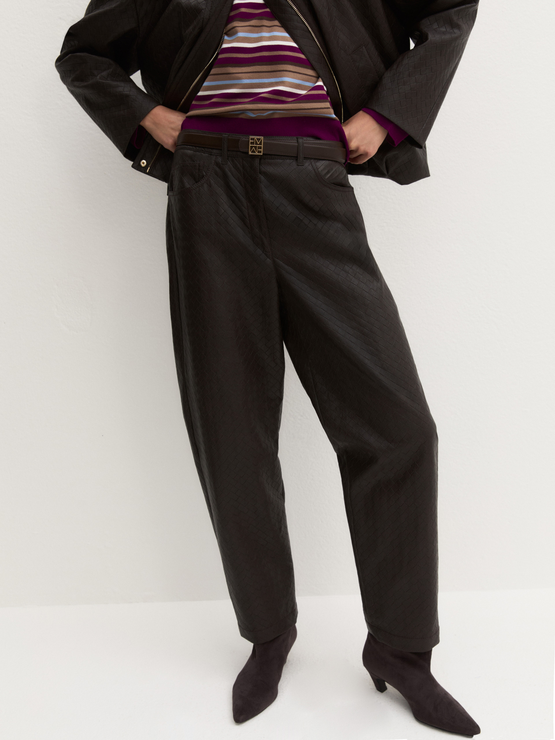 Barrel trousers - DARK BROWN - Emme - 5