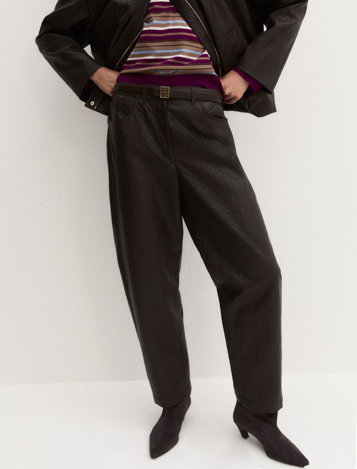 Barrel trousers - DARK BROWN - Emme - 5