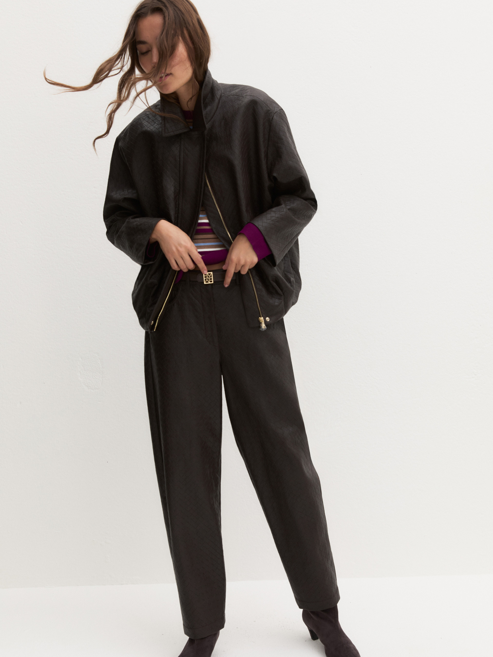 Barrel trousers - DARK BROWN - Emme - 7
