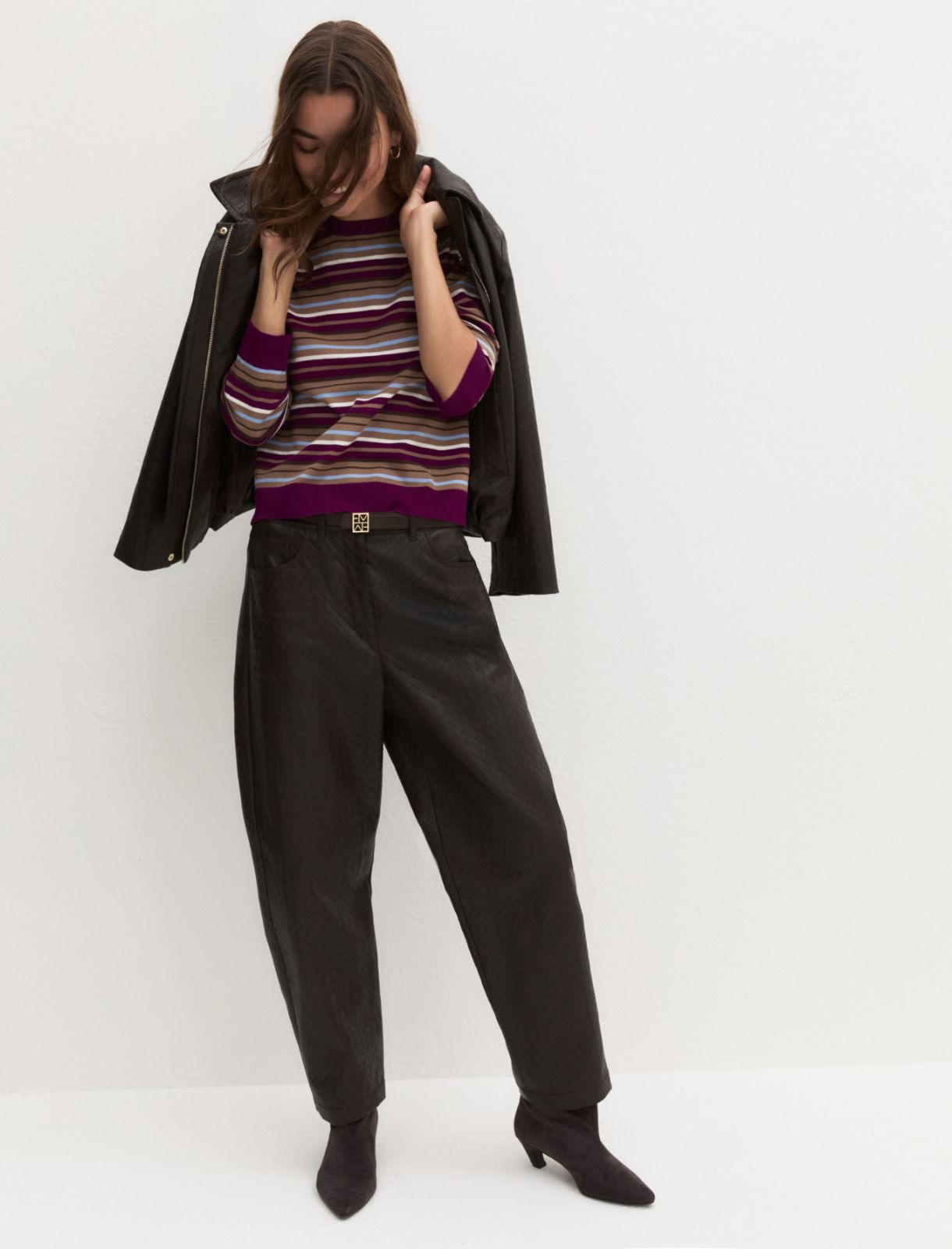 Barrel trousers - DARK BROWN - Emme