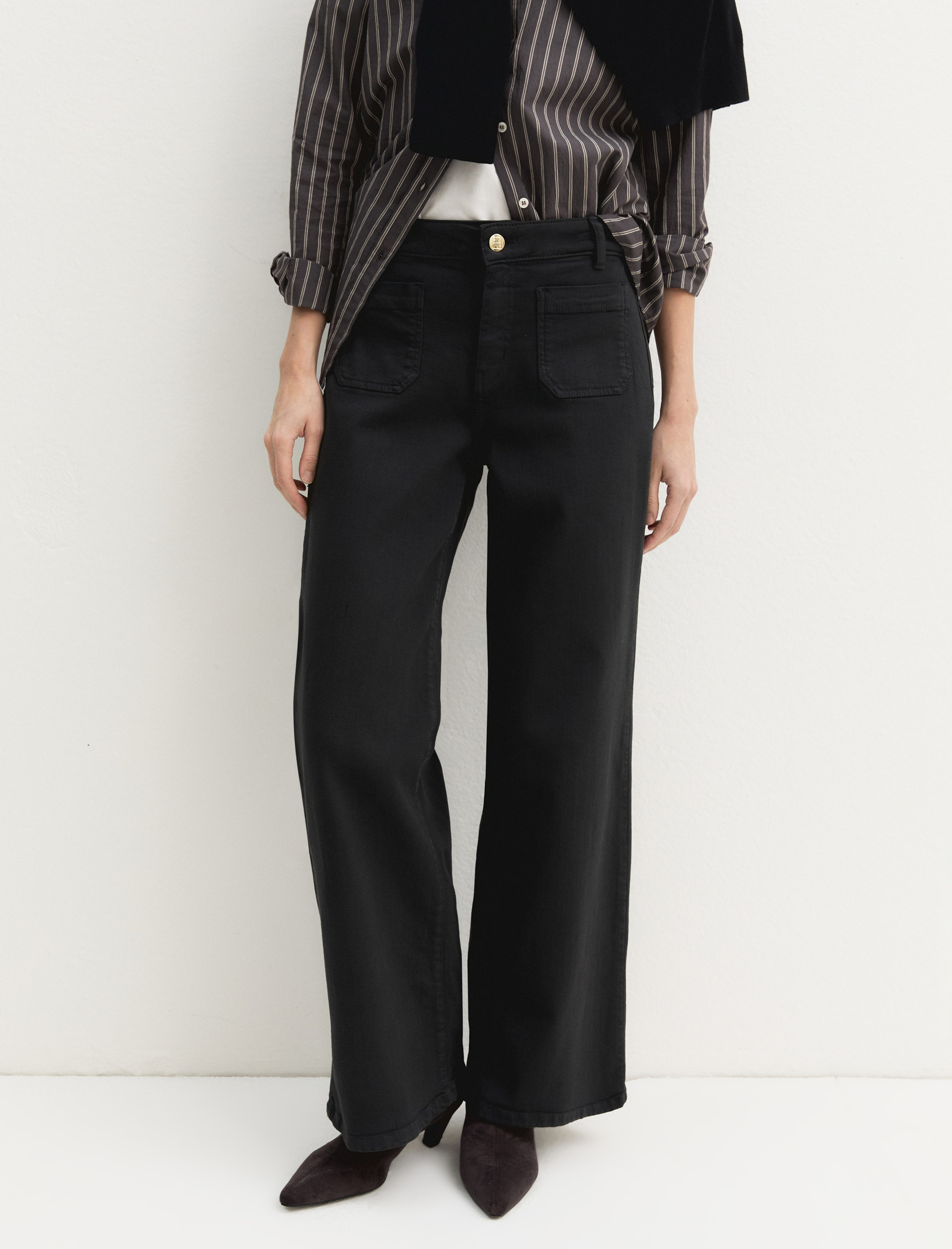 Stretch gabardine trousers - DARK GREY - Emme - 5