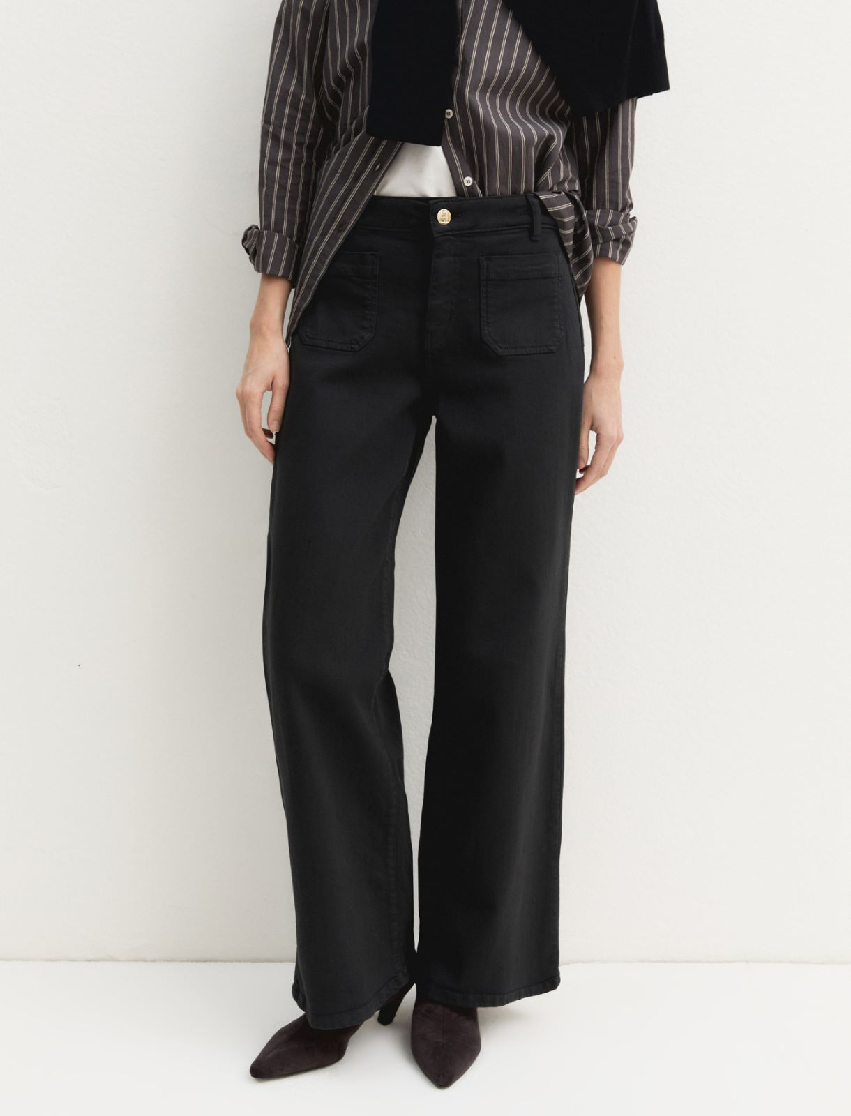 Stretch gabardine trousers - DARK GREY - Emme - 5
