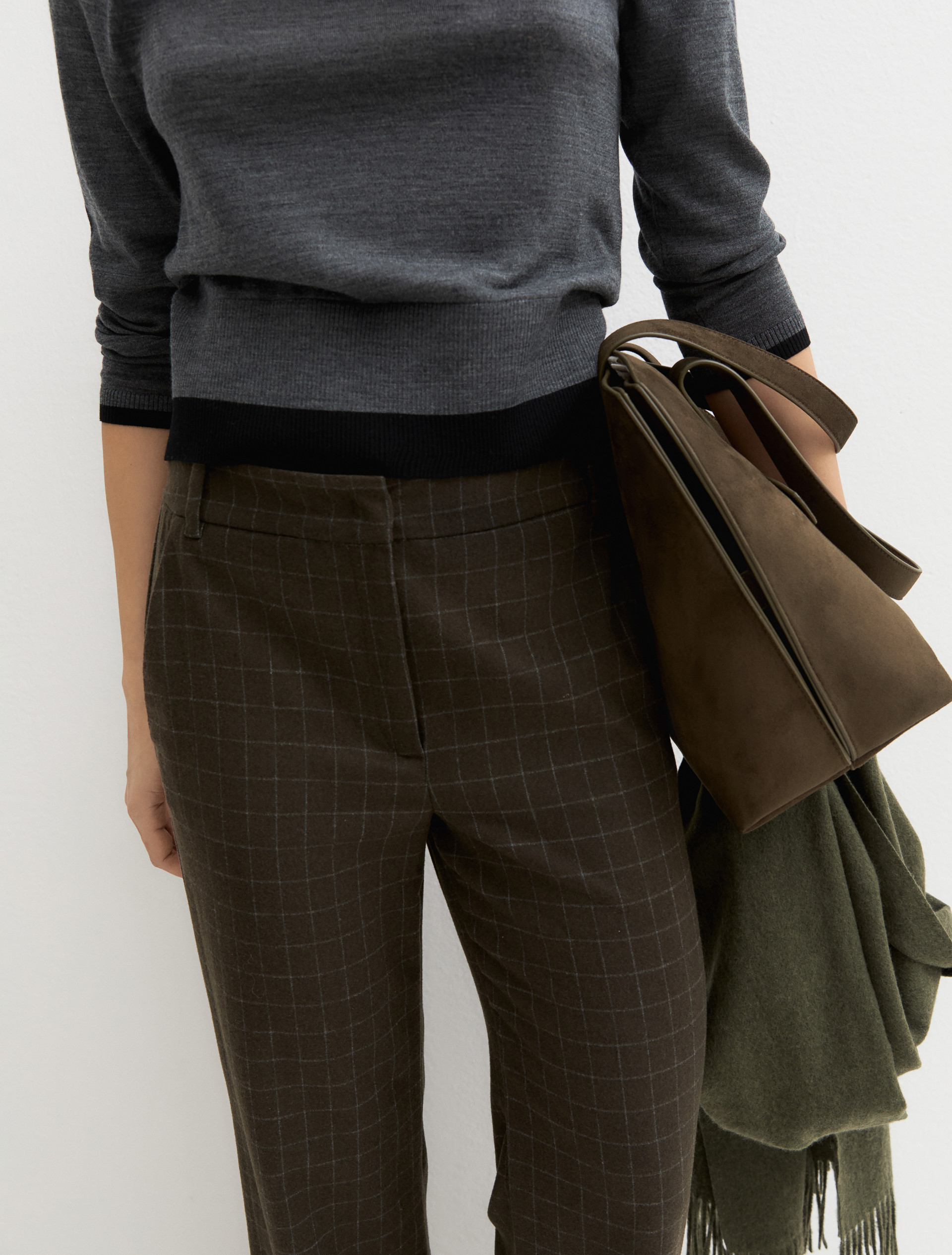Straight-fit stretch trousers - GREEN - Emme - 3