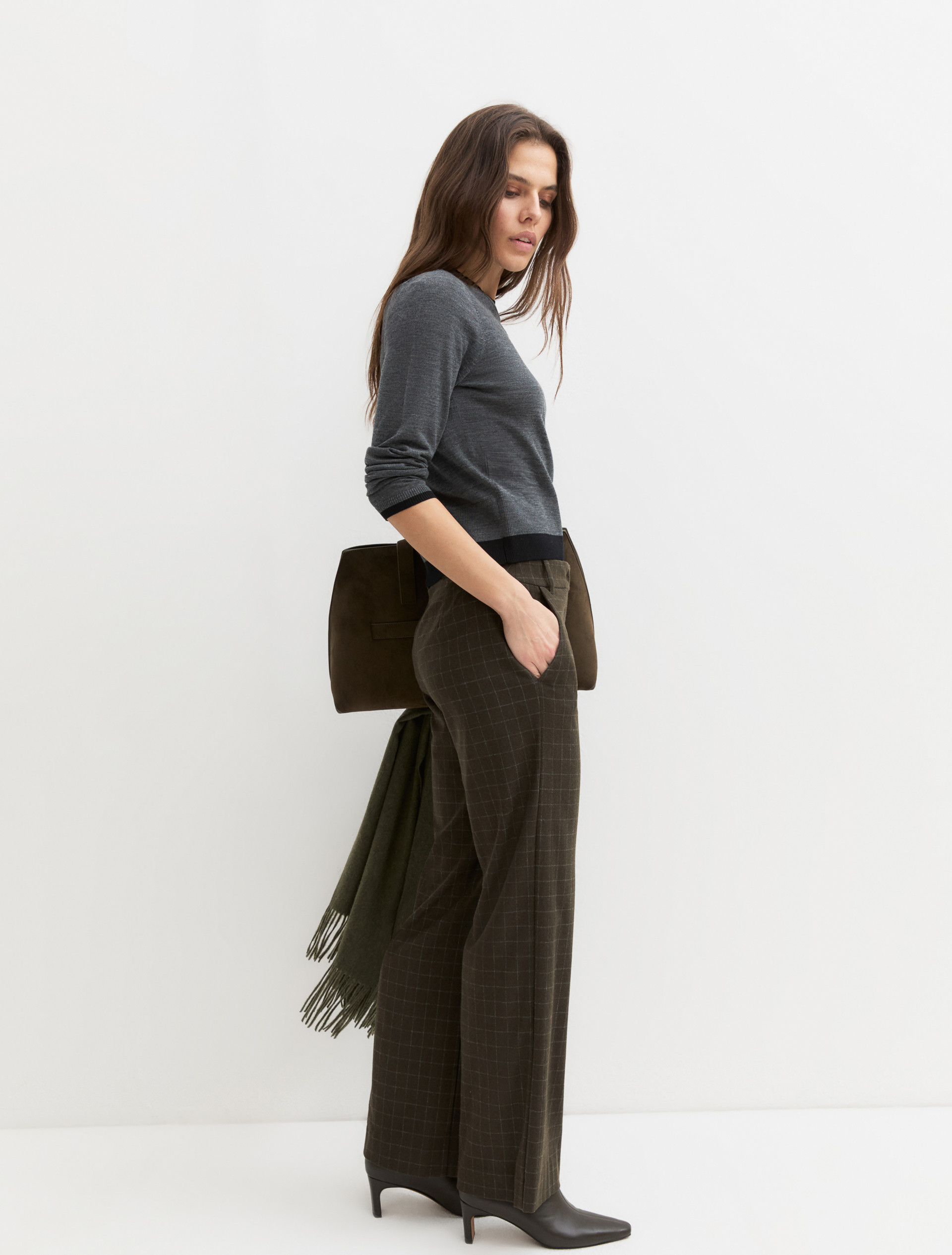 Straight-fit stretch trousers - GREEN - Emme - 4
