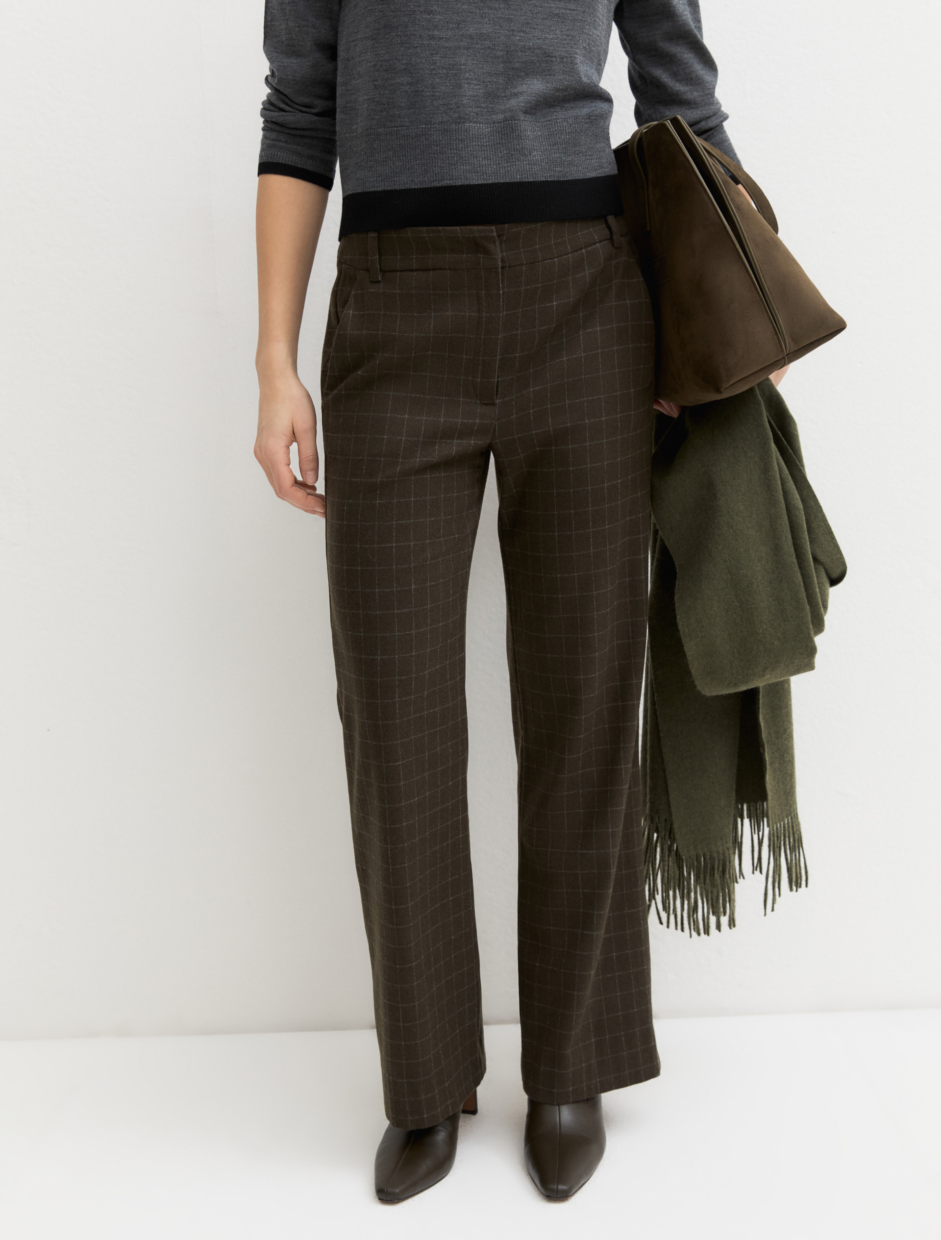 Straight-fit stretch trousers - GREEN - Emme - 5