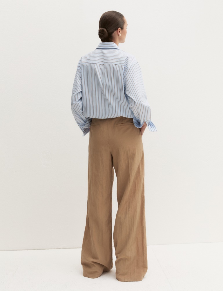 Wide-leg crinkle-fabric trousers - Emme - 3