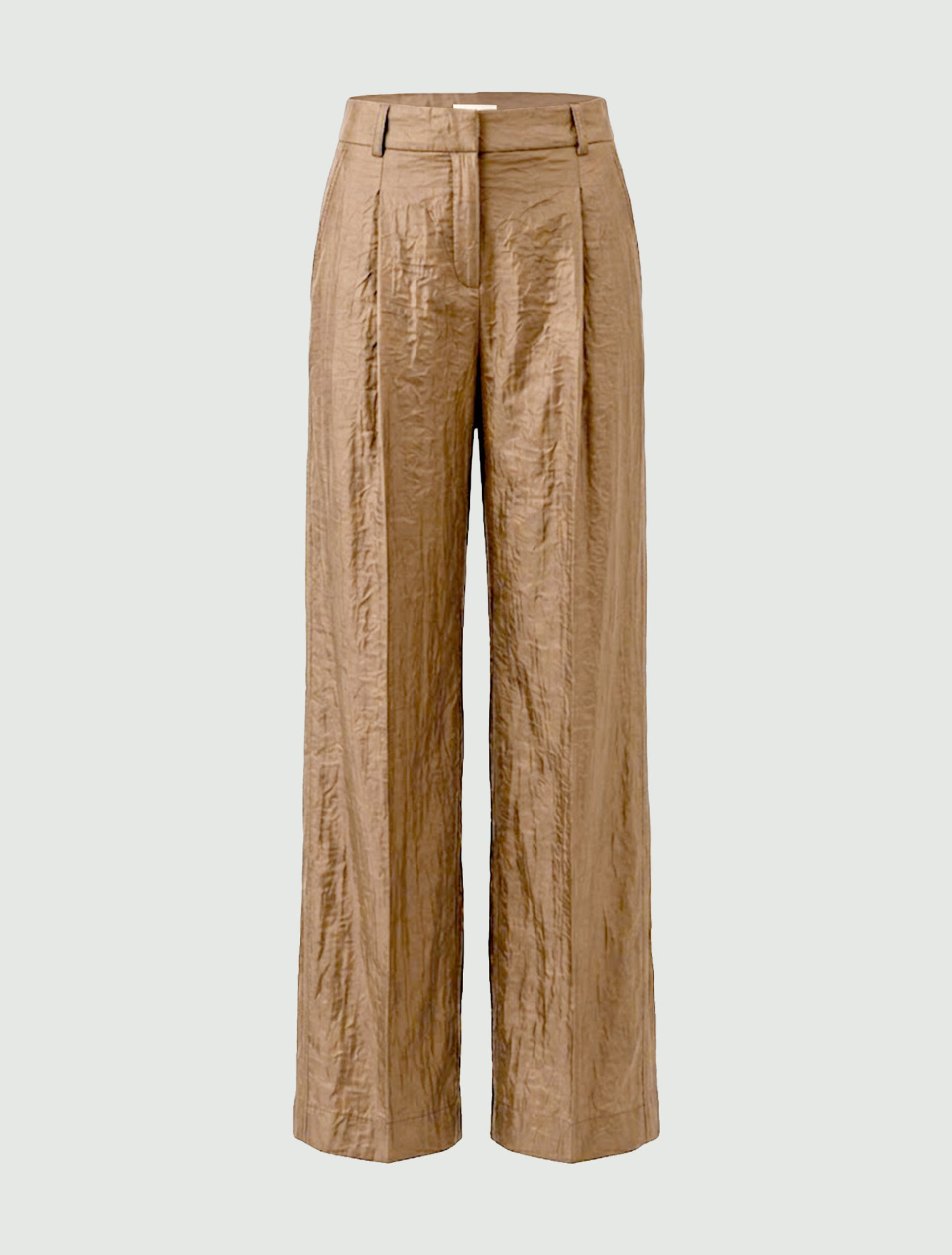 Wide-leg crinkle-fabric trousers - NATURAL - Emme - 6