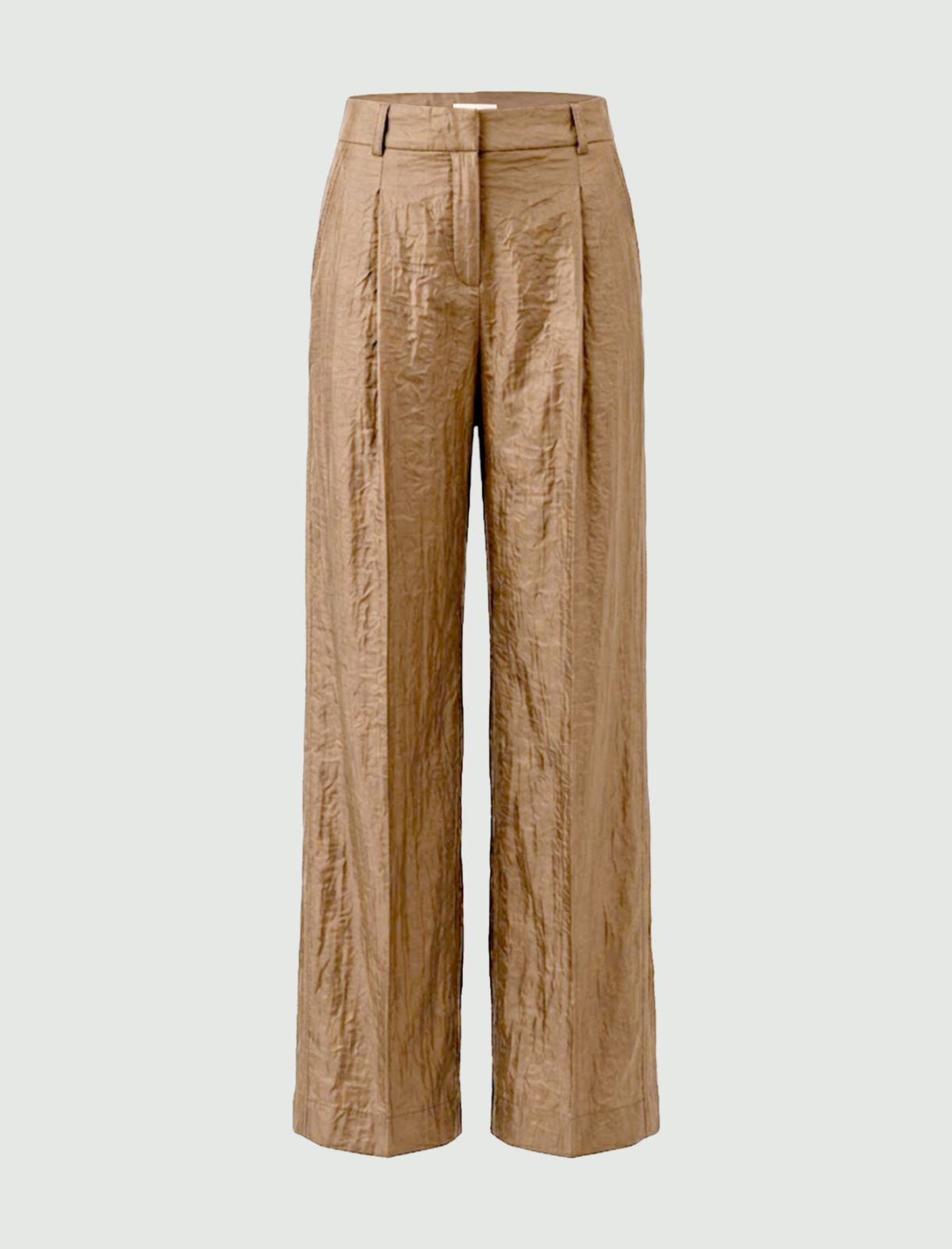 Wide-leg crinkle-fabric trousers - NATURAL - Emme - 6