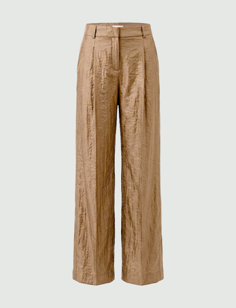 Wide-leg crinkle-fabric trousers - Emme - 6