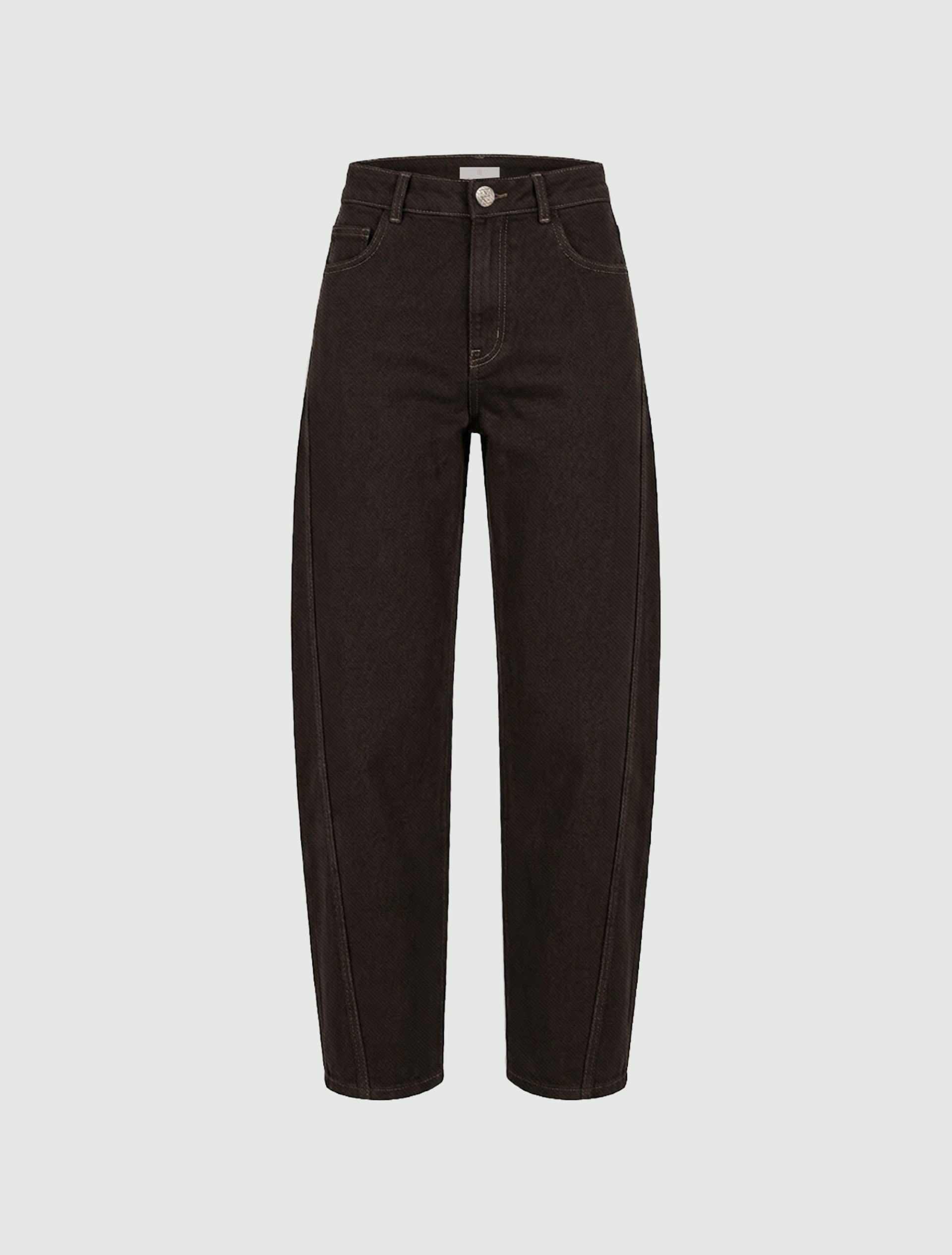 Worn-in finish barrel-leg jeans - CHOCOLATE - Emme - 6
