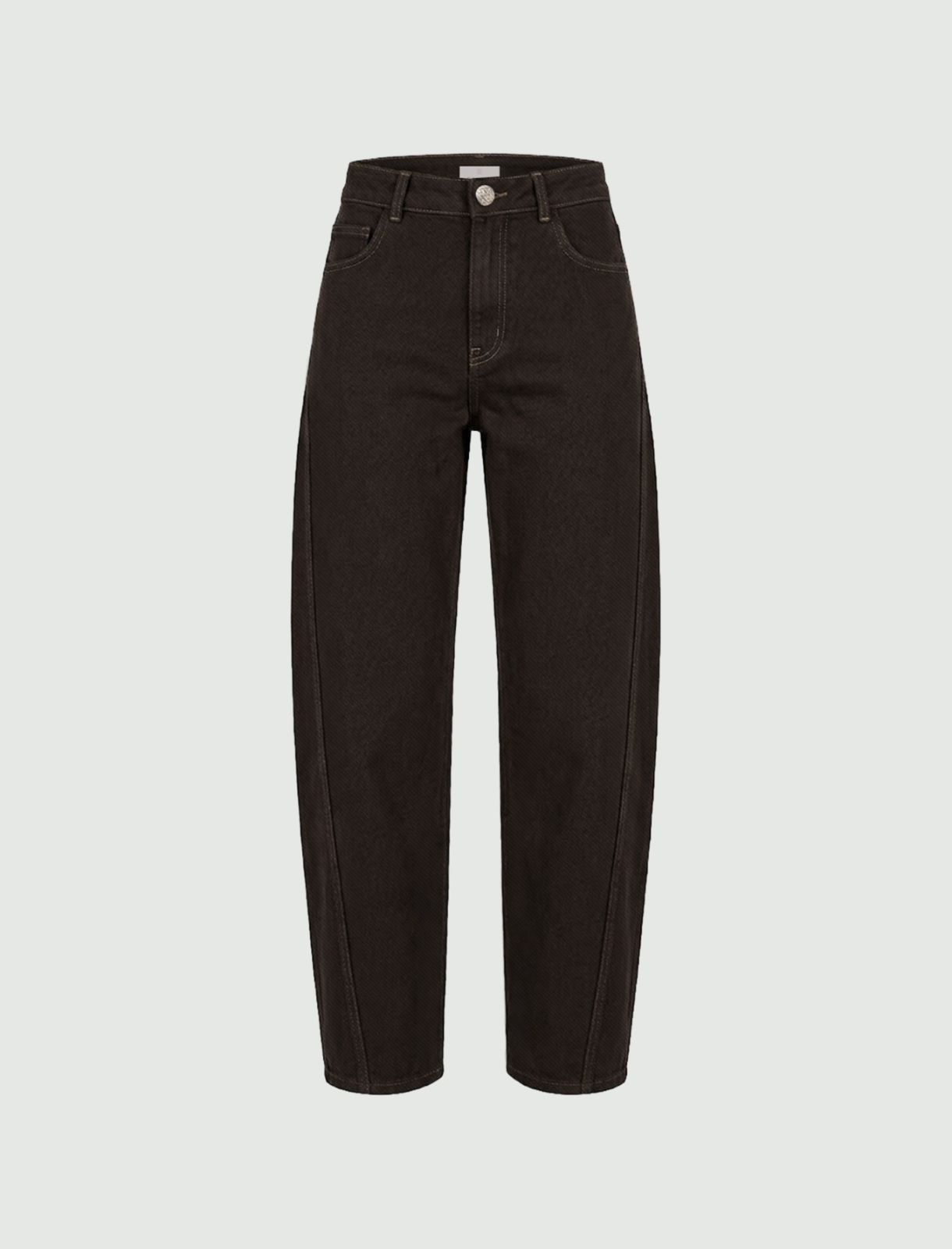 Worn-in finish barrel-leg jeans - CHOCOLATE - Emme - 6