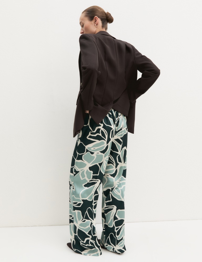 Straight-fit printed twill trousers - Emme - 3