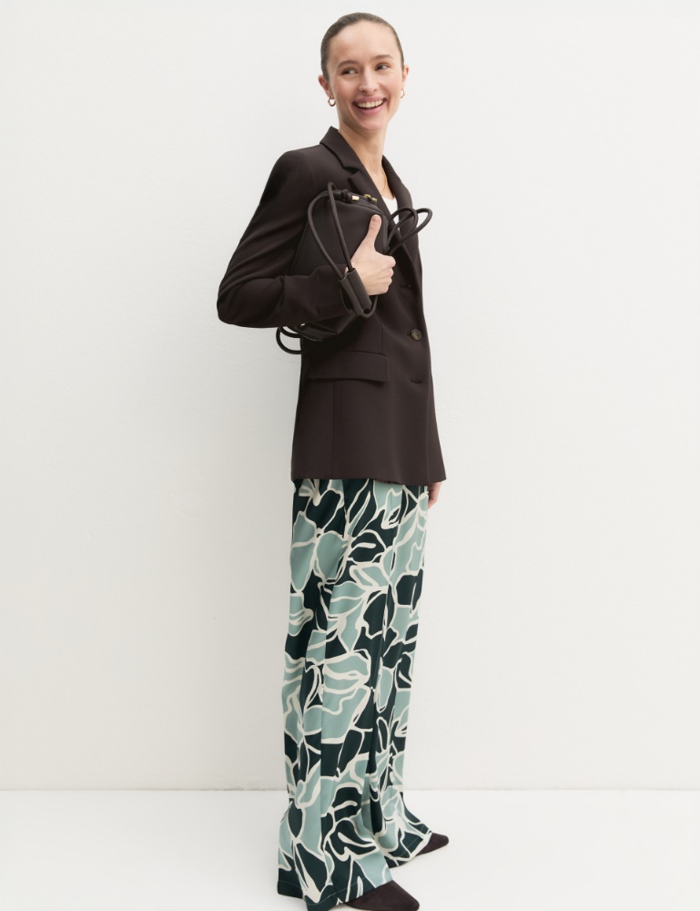 Straight-fit printed twill trousers - Emme