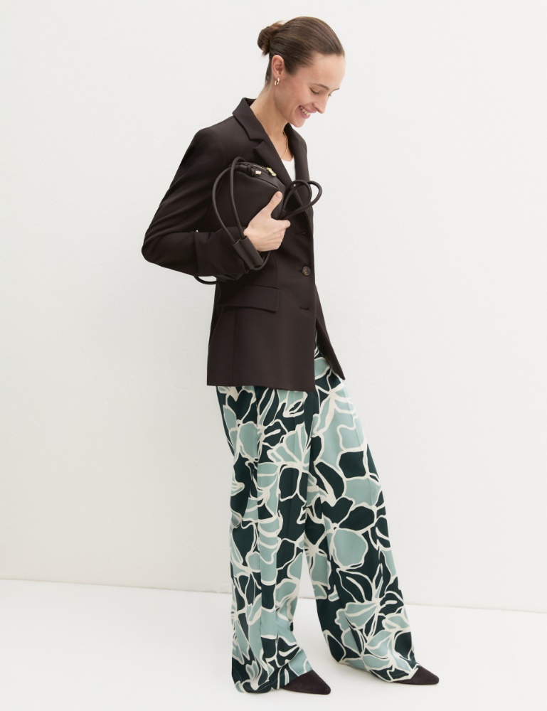 Straight-fit printed twill trousers - Emme - 6