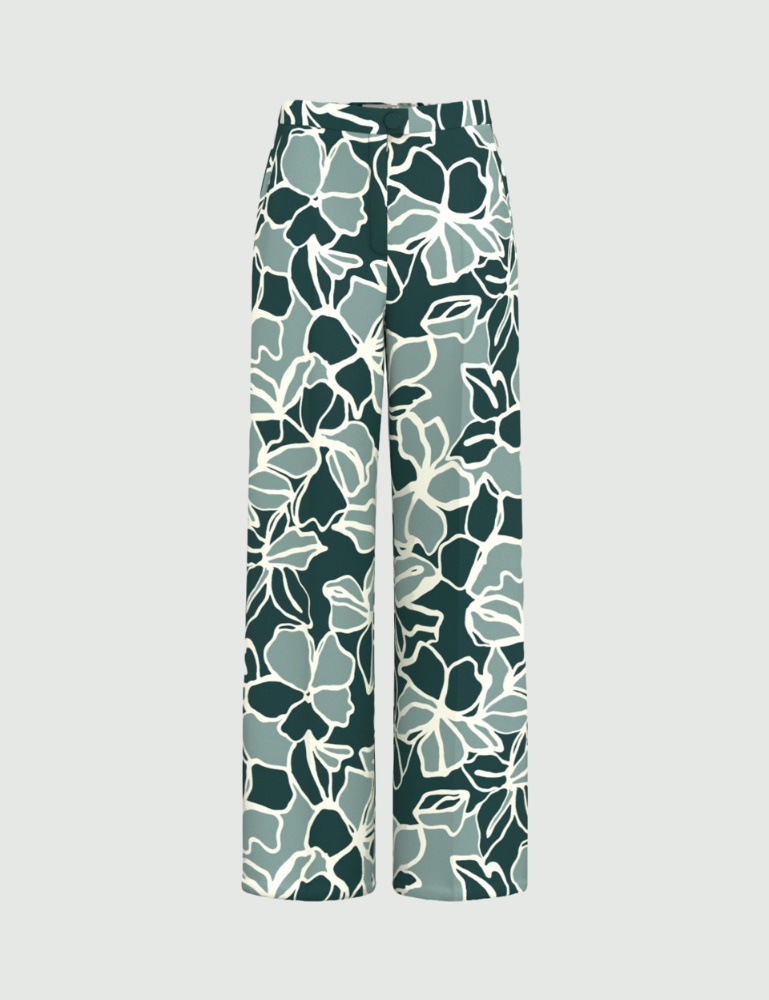 Straight-fit printed twill trousers - Emme - 4