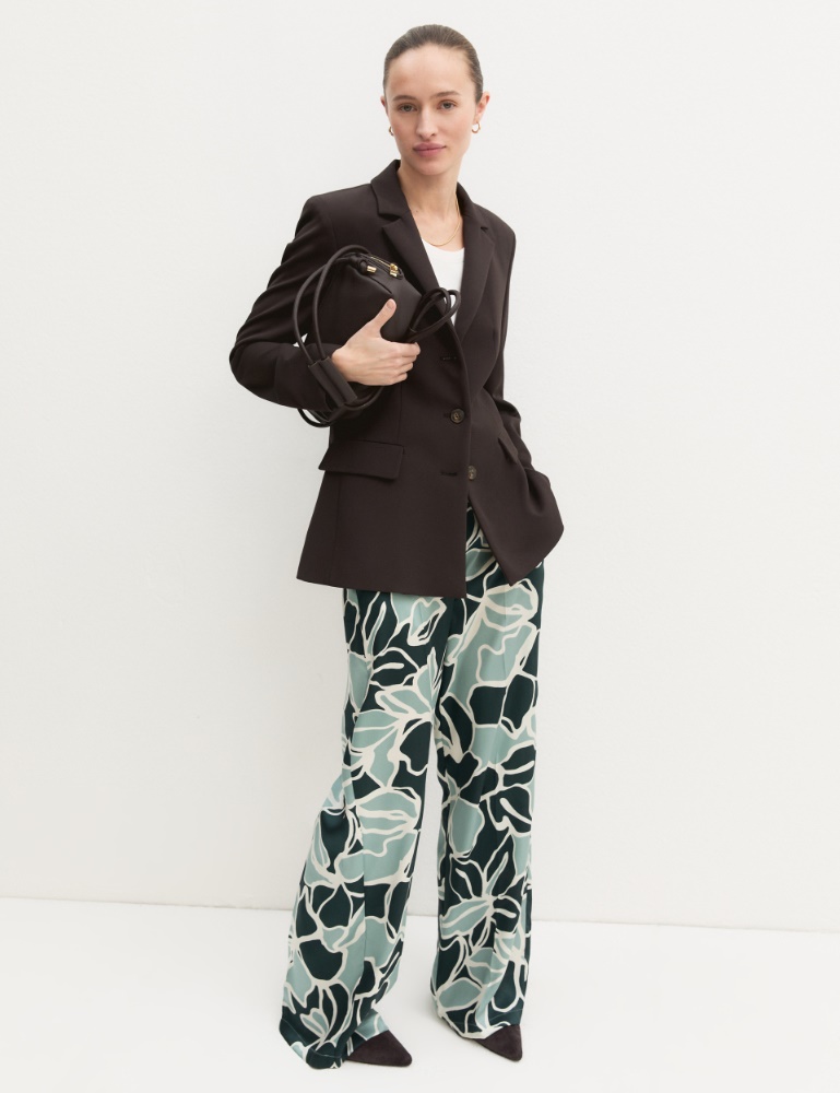 Straight-fit printed twill trousers - Emme - 2
