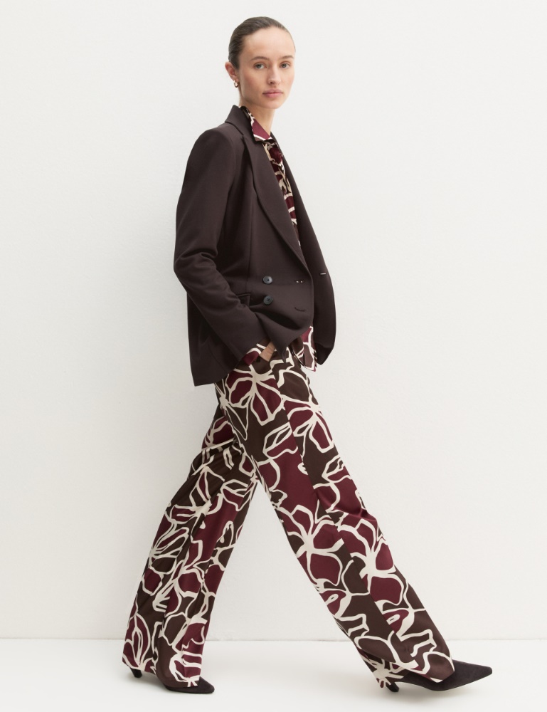 Straight-fit printed twill trousers - Emme - 4