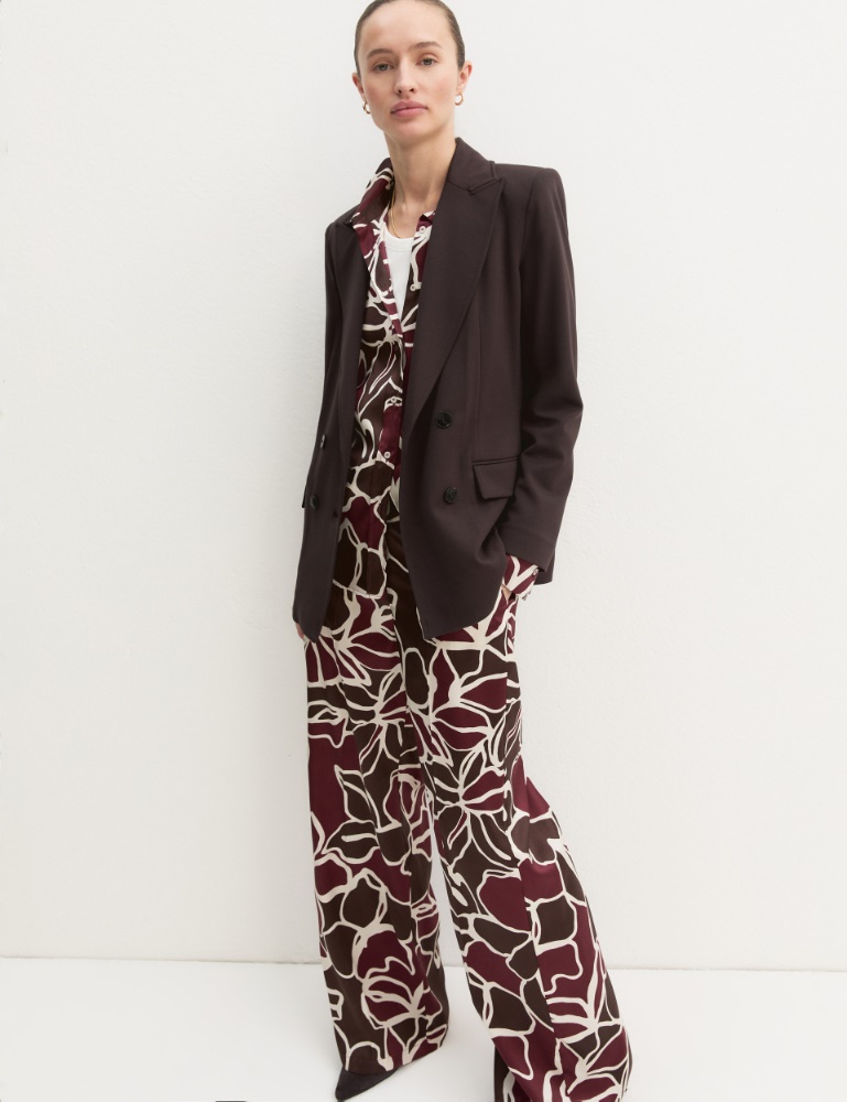 Straight-fit printed twill trousers - Emme - 2