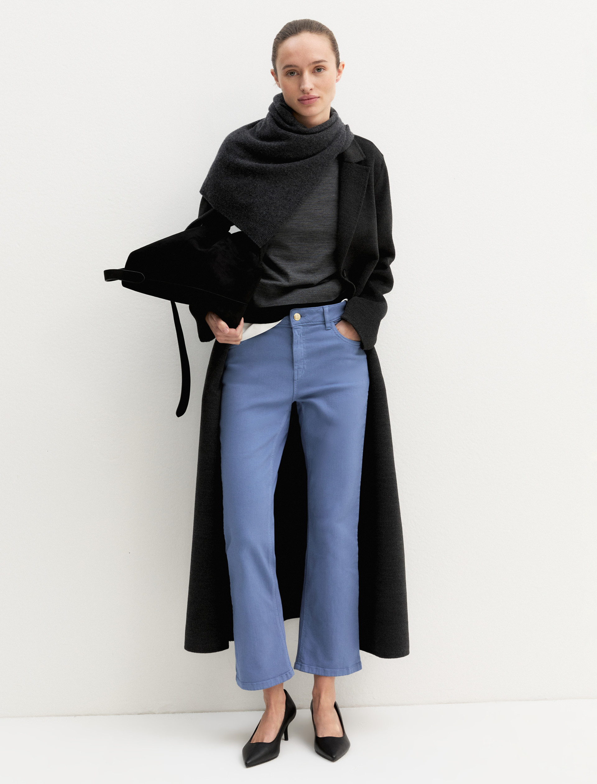 Slim-cut five-pocket trousers - HYDRANGEA - Emme - 1