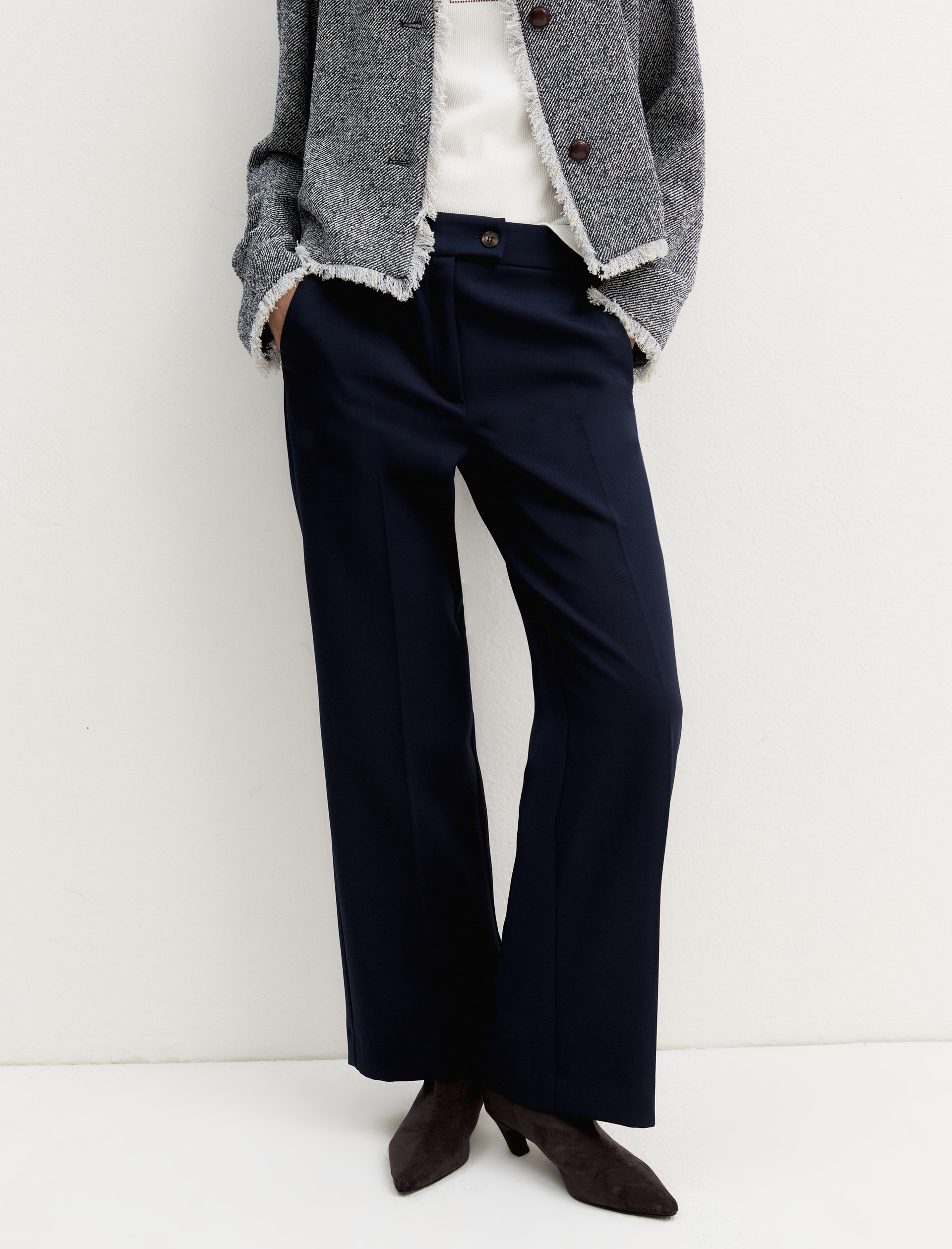 Pantalone dritto stretch - NAVY - Emme - 3