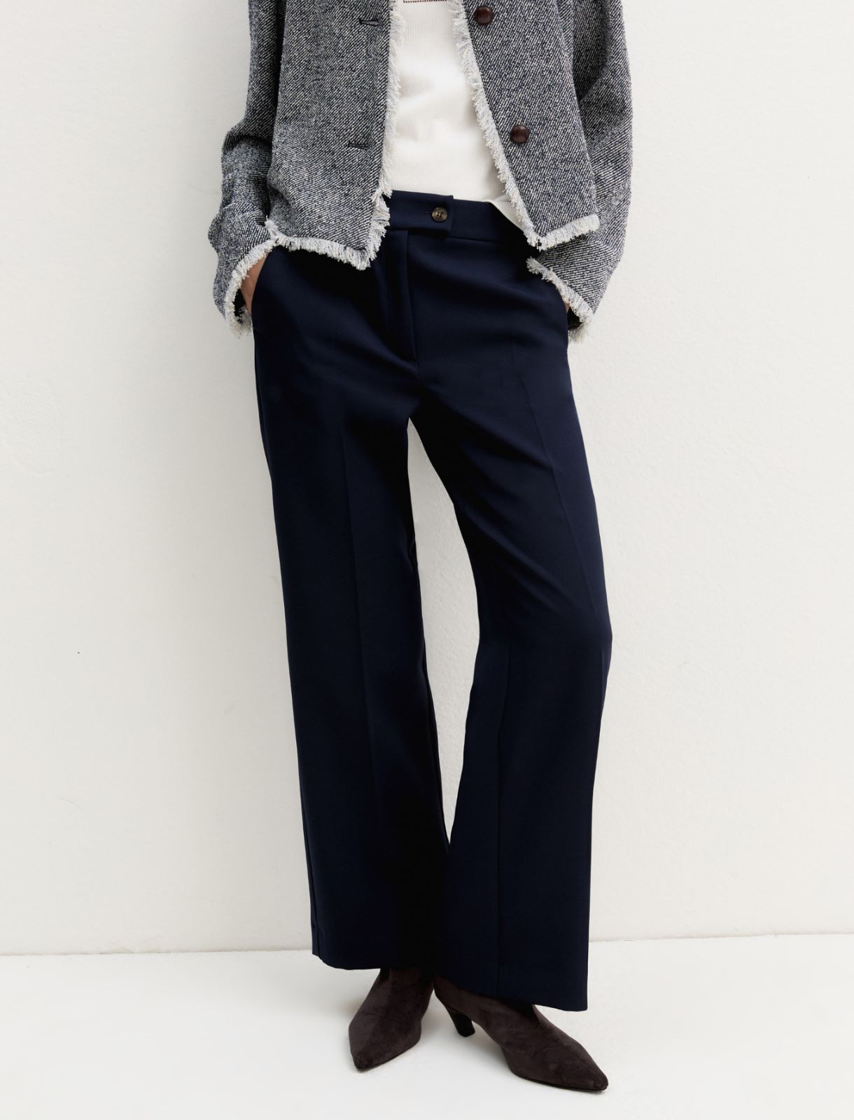 Pantalone dritto stretch - NAVY - Emme - 3