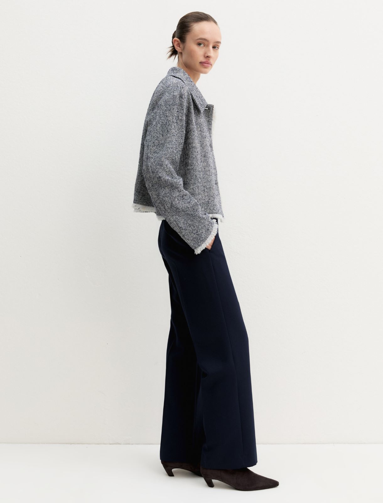 Pantalone dritto stretch - NAVY - Emme - 4
