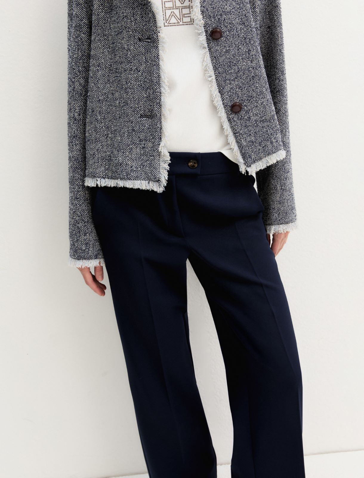 Pantalone dritto stretch - NAVY - Emme - 5