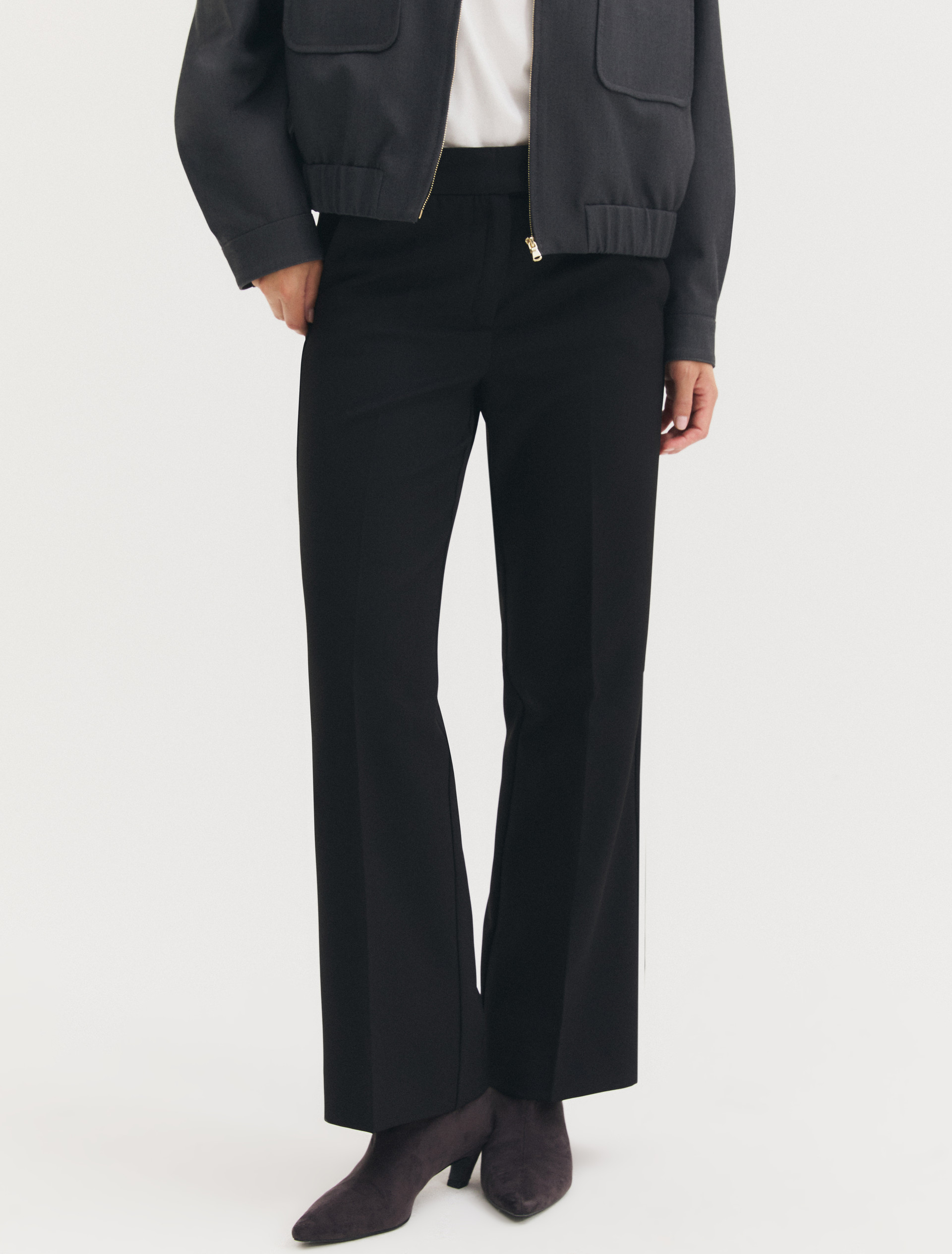 Pantalone dritto stretch - NERO - Emme - 3