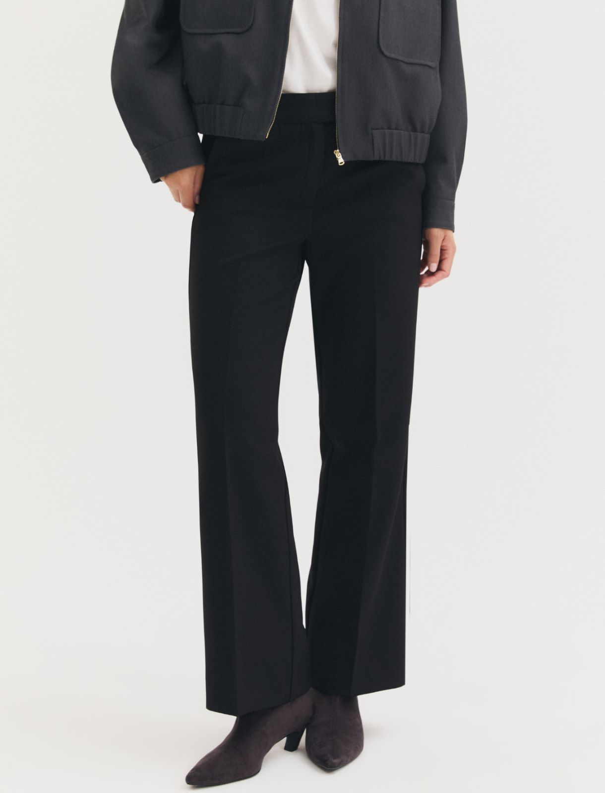 Pantalone dritto stretch - NERO - Emme - 3
