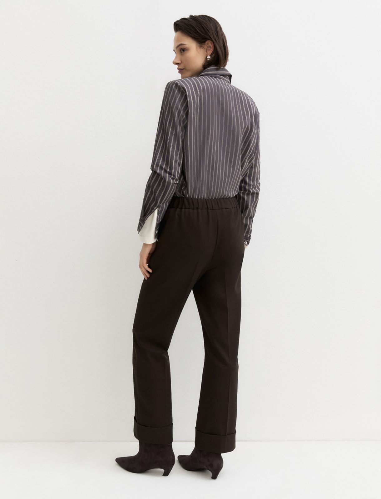 Pantalón de gabardina elástica - MARRON OSCURO - Emme - 2
