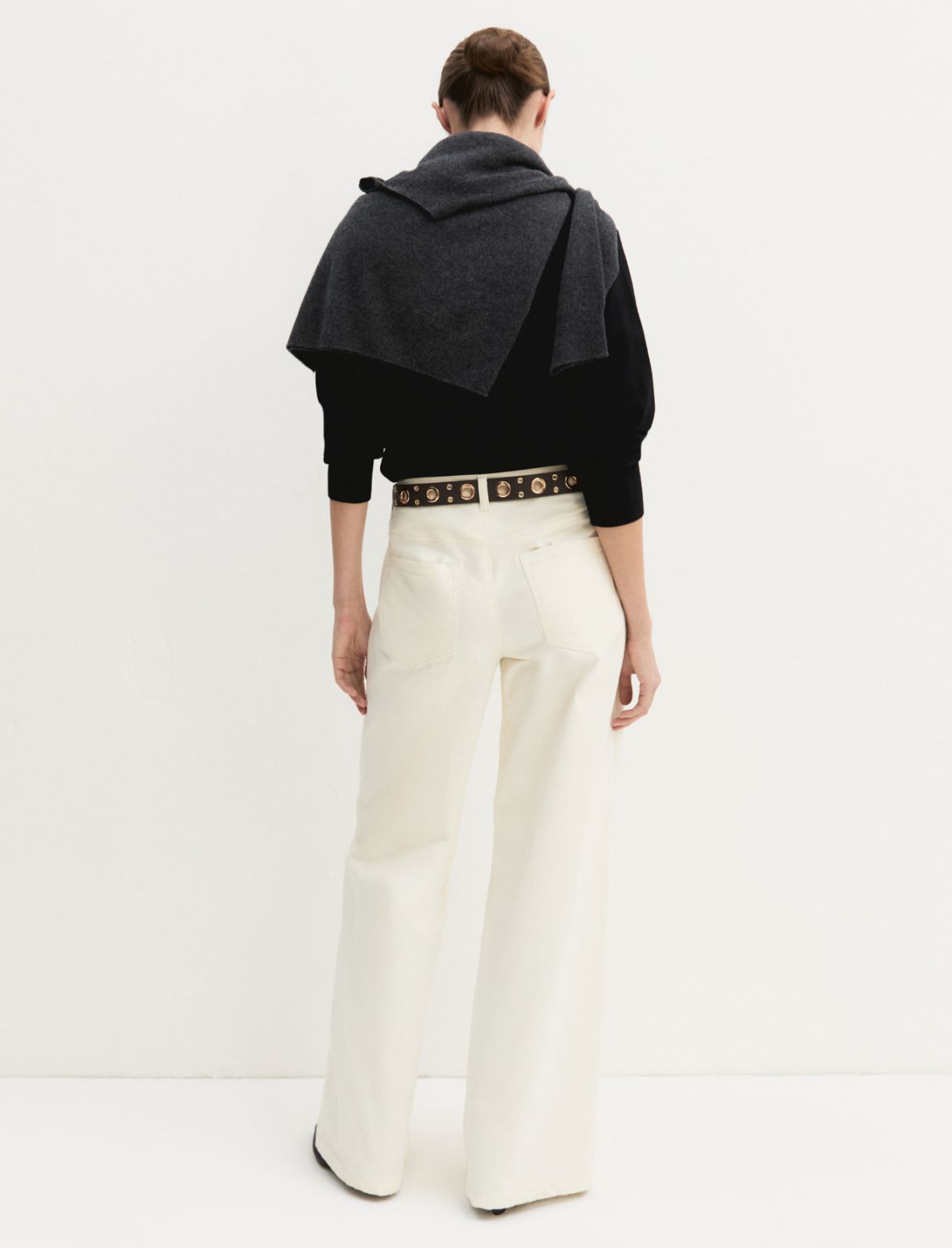 Pantalone 5 tasche in raso stretch - AVORIO - Emme - 3