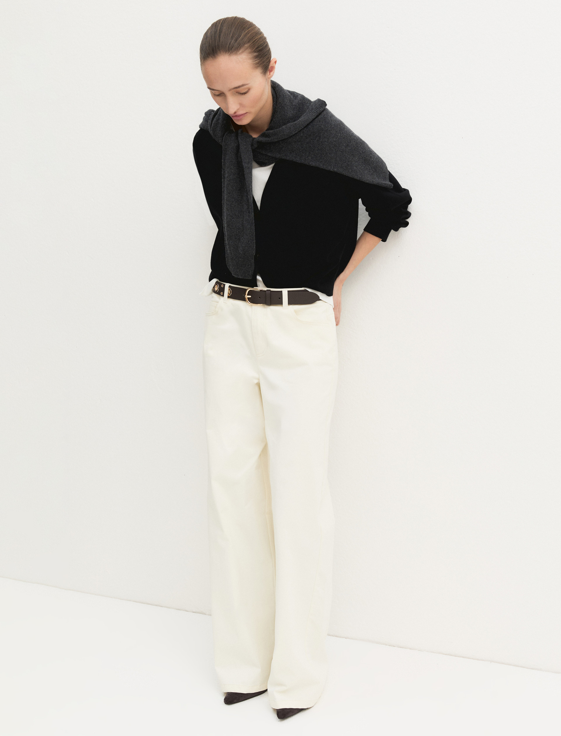 Pantalone 5 tasche in raso stretch - AVORIO - Emme - 6
