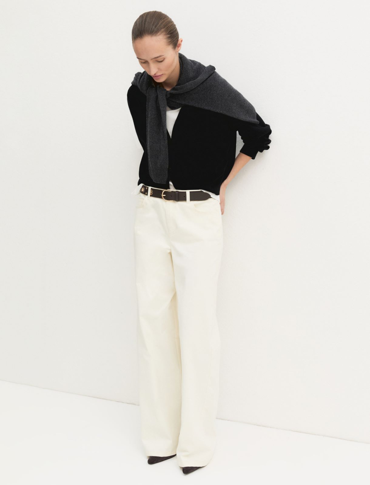 Pantalone 5 tasche in raso stretch - AVORIO - Emme - 6