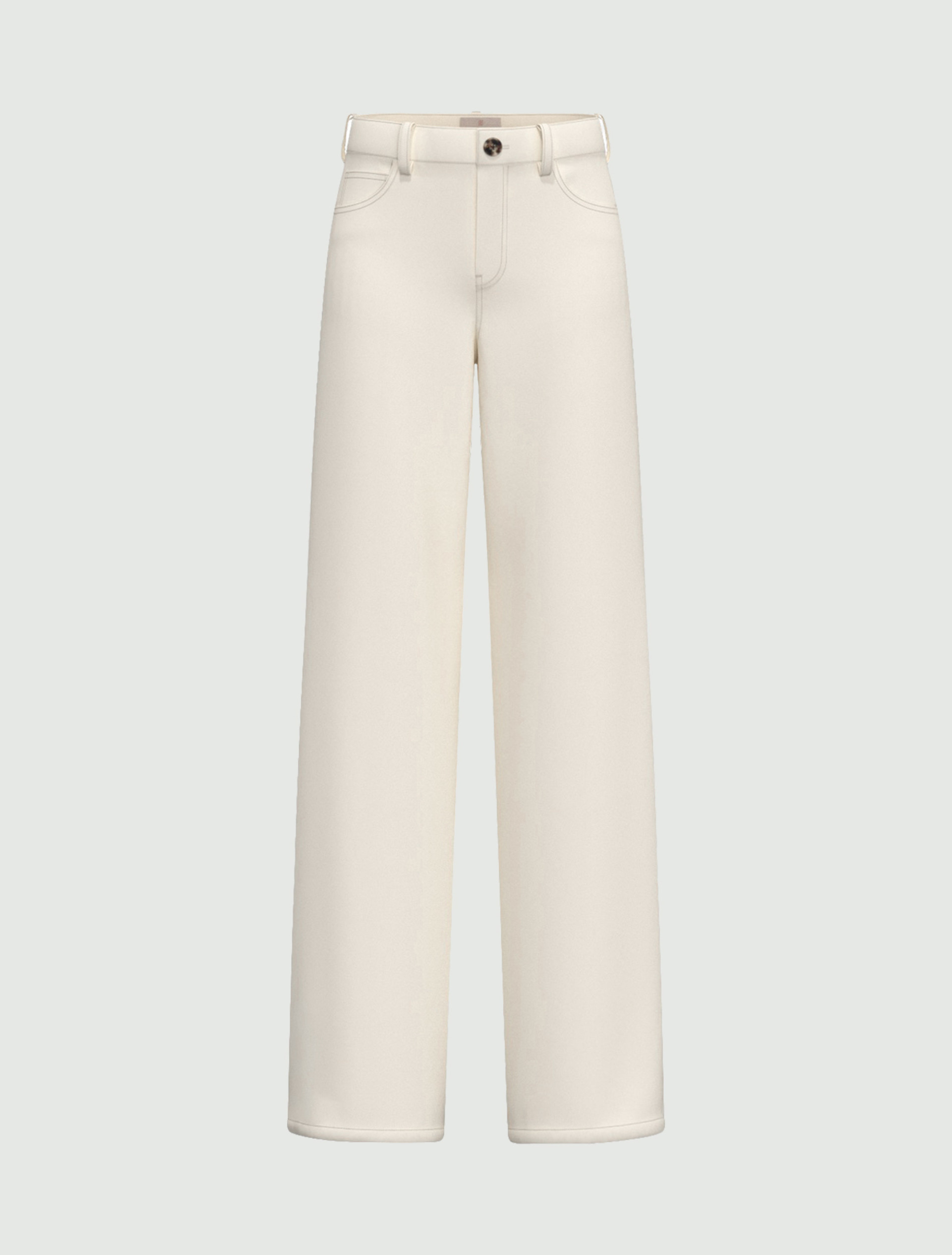 Pantalone 5 tasche in raso stretch - AVORIO - Emme - 4