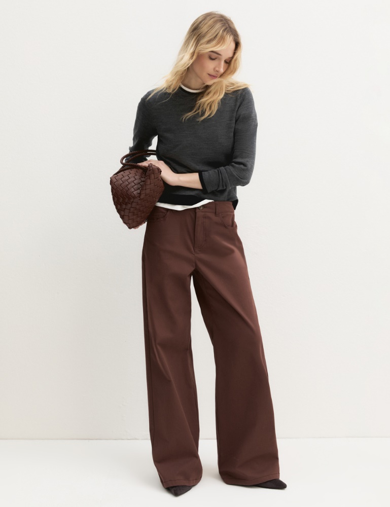 Stretch satin five-pocket trousers - Emme