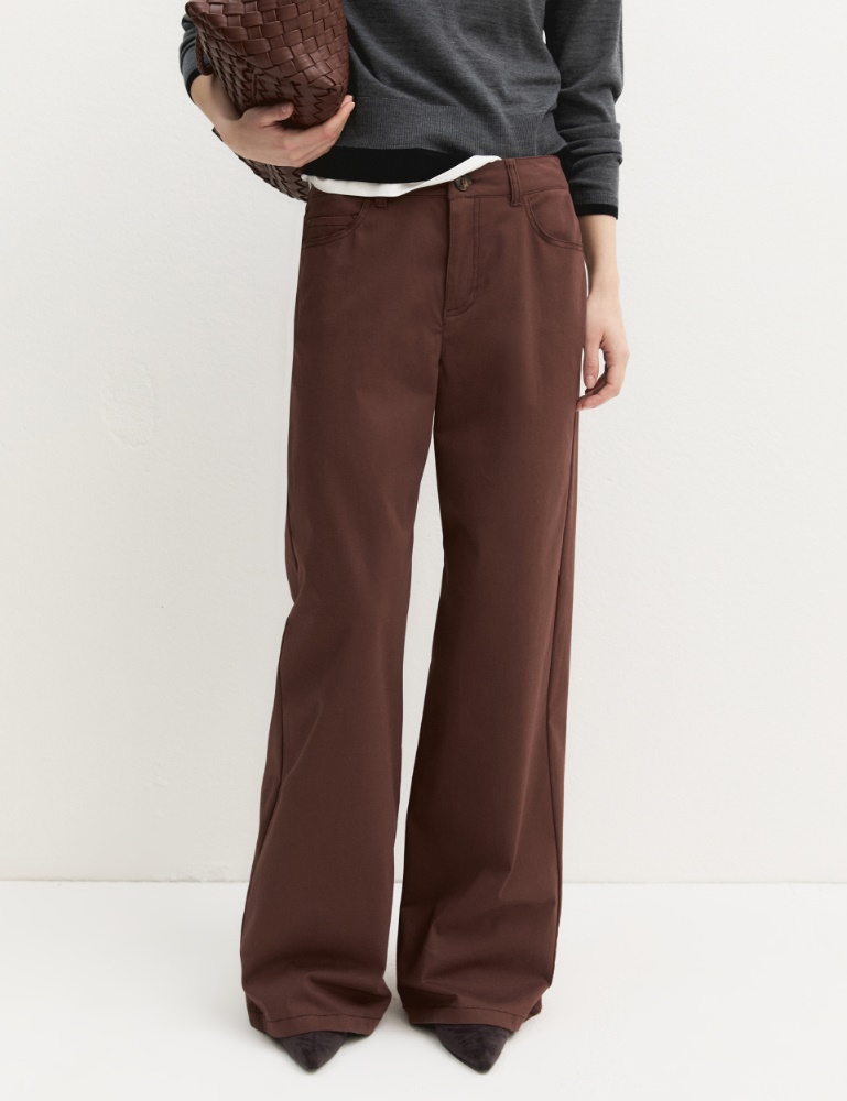 Stretch satin five-pocket trousers - Emme - 2