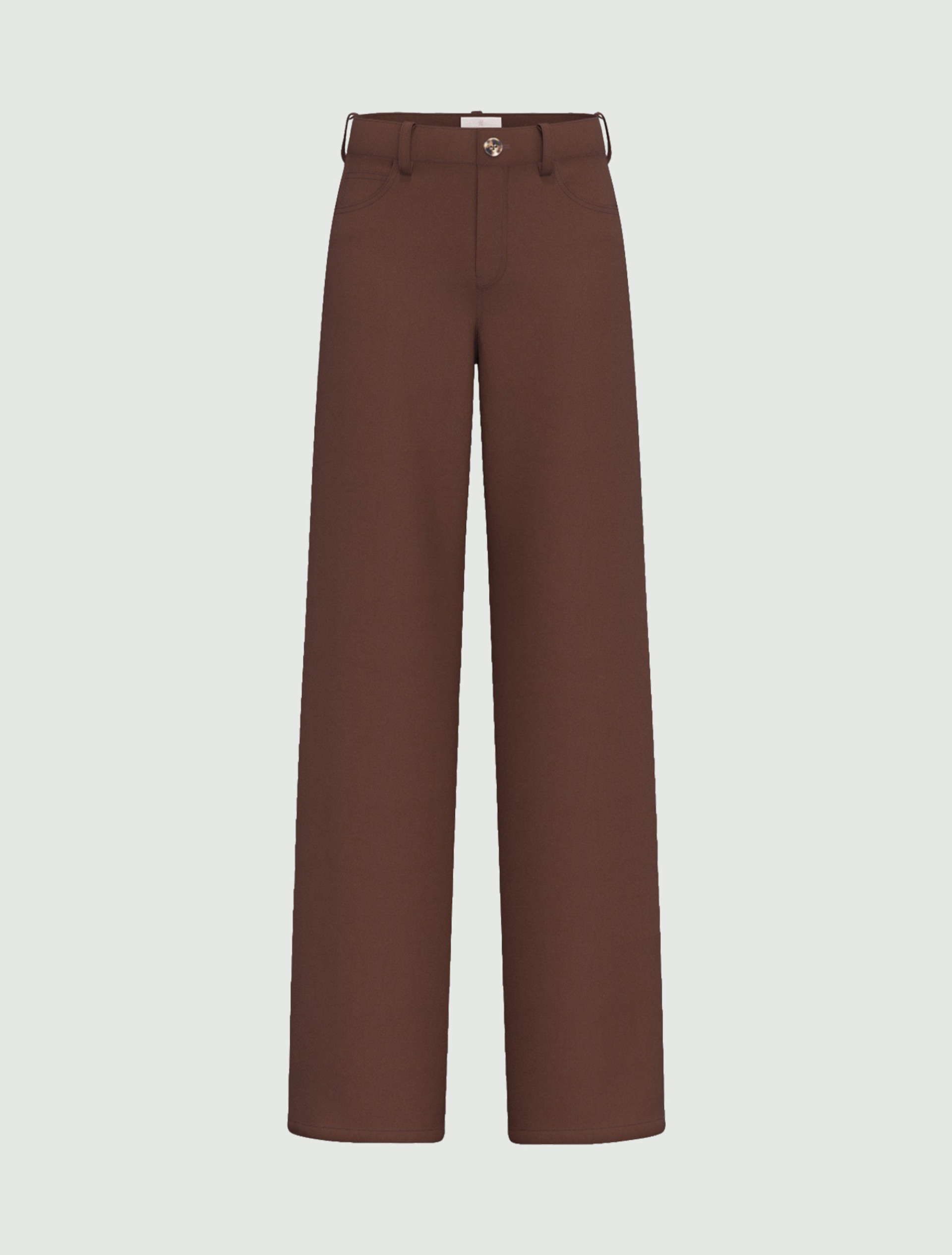 Stretch satin five-pocket trousers - BROWN - Emme - 4