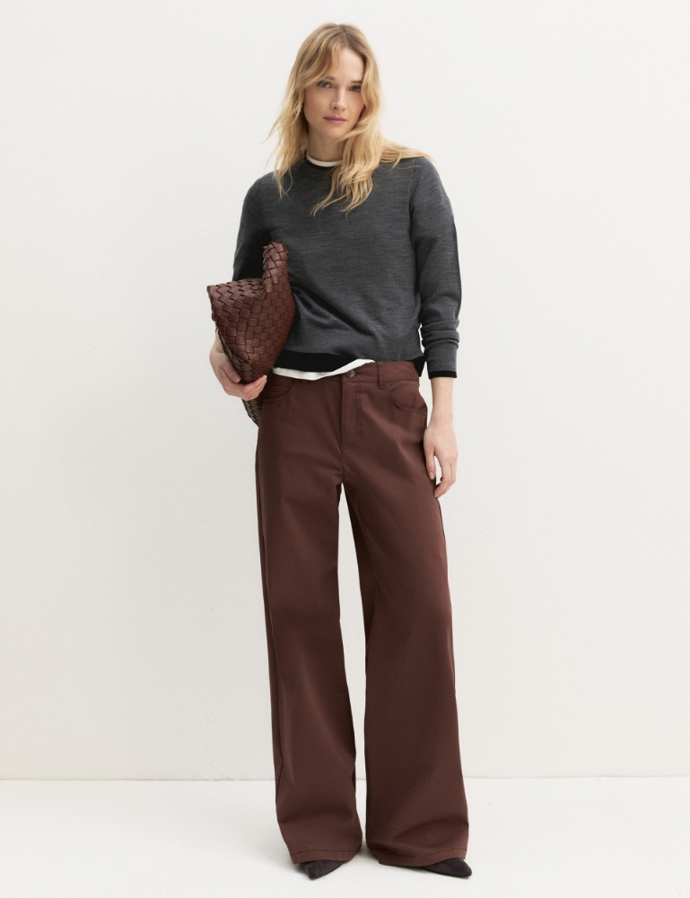 Stretch satin five-pocket trousers - Emme - 4