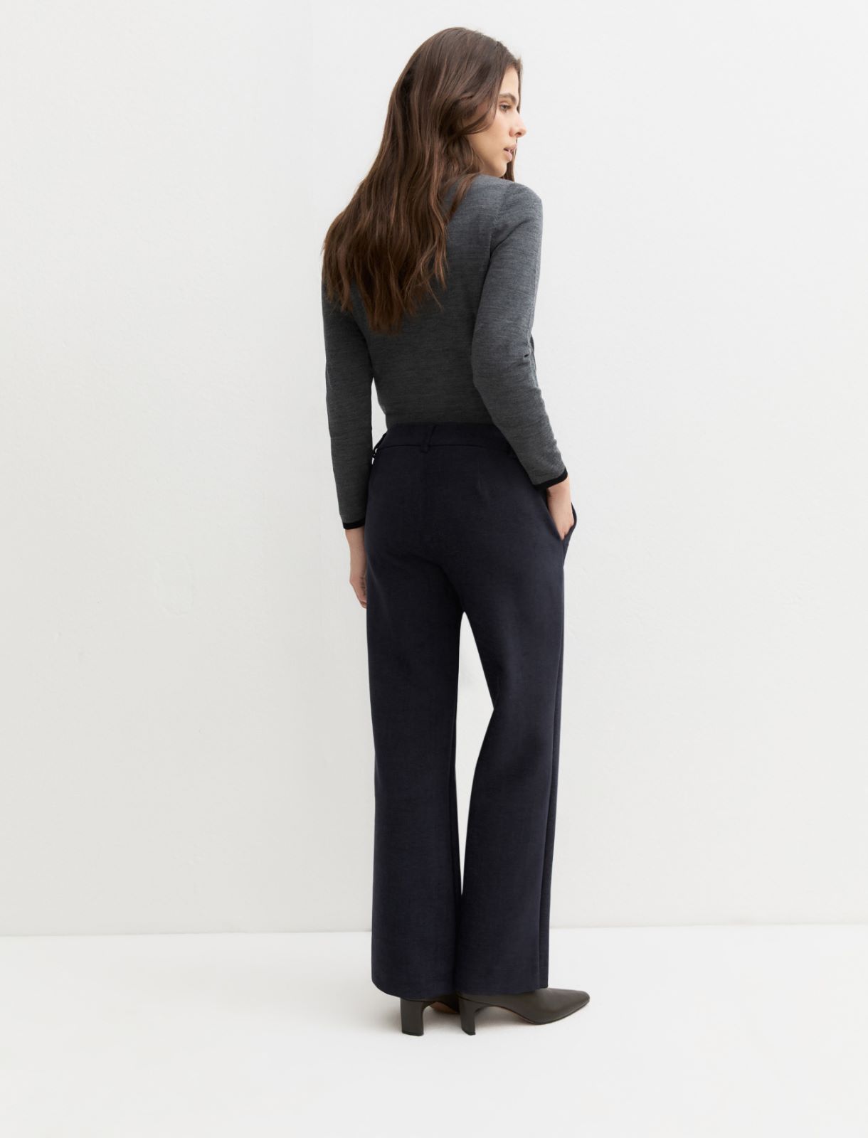 Chenille trousers - NAVY - Emme - 2