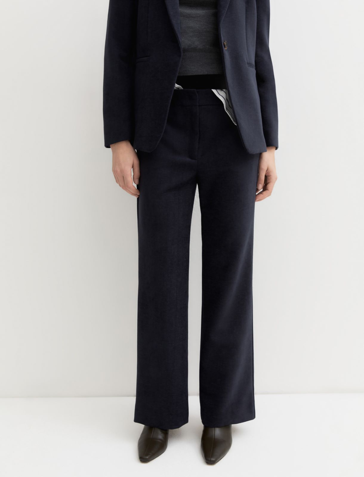Chenille trousers - NAVY - Emme - 3