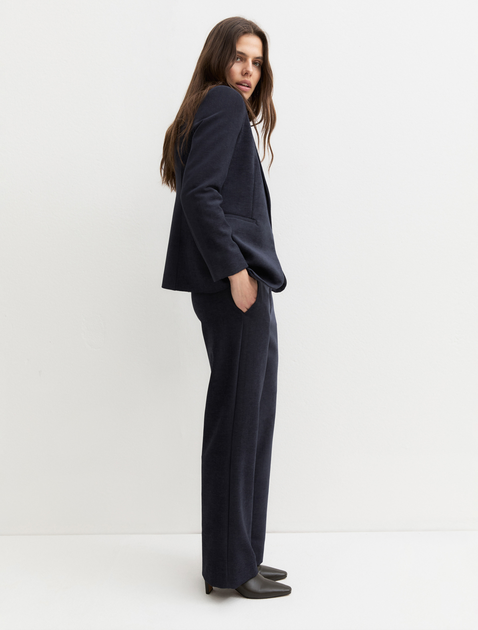 Chenille trousers - NAVY - Emme - 4